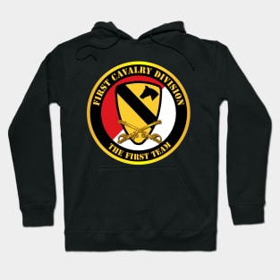 1st Cavalry Div -Red White - The First Team Hoodie